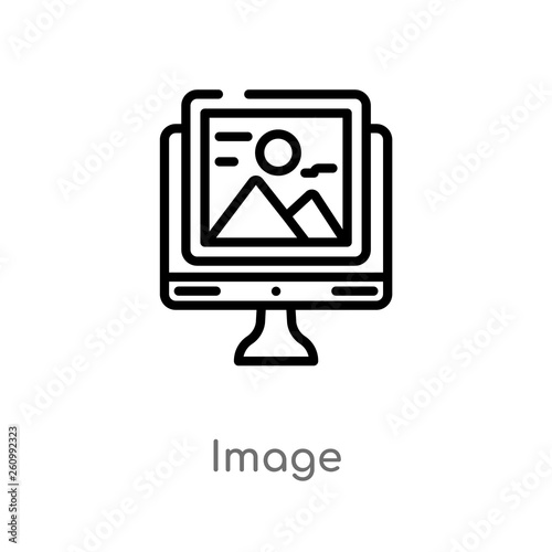 outline image vector icon. isolated black simple line element illustration from search engine optimization concept. editable vector stroke image icon on white background