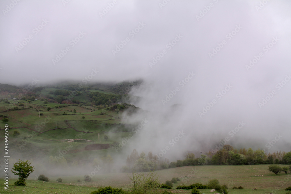 A beautiful misty day in the mountains of Iran, Gilan.