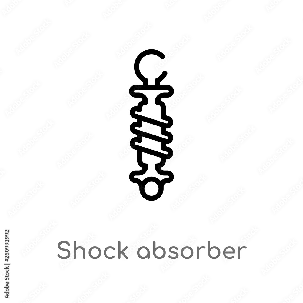 outline shock absorber vector icon. isolated black simple line element illustration from security concept. editable vector stroke shock absorber icon on white background outline shock absorber vector icon. isolated black simple line element illustration from security concept. editable vector stroke shock absorber icon on white background