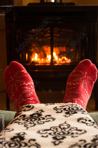 Warm Blanket Next to Fireplace