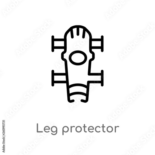 outline leg protector vector icon. isolated black simple line element illustration from security concept. editable vector stroke leg protector icon on white background