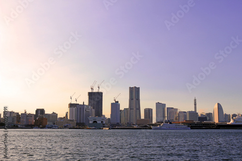 Modern scenery of port town Yokohama