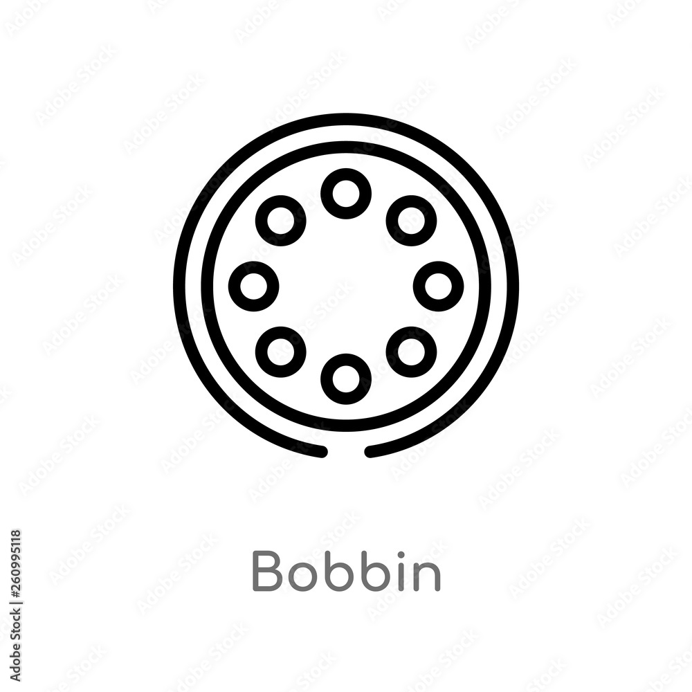 outline bobbin vector icon. isolated black simple line element illustration from sew concept. editable vector stroke bobbin icon on white background outline bobbin vector icon. isolated black simple line element illustration from sew concept. editable vector stroke bobbin icon on white background