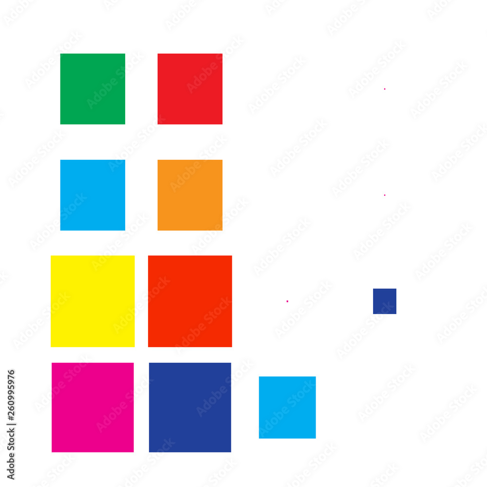 Colored  squares of different sizes