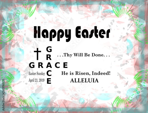 2019 happy easter greeting card with christian easter message