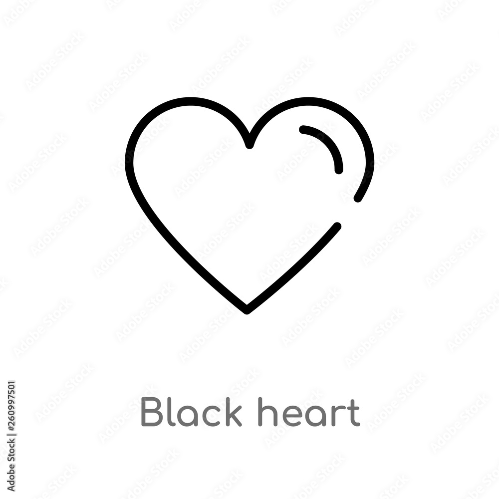 outline black heart vector icon. isolated black simple line element illustration from shapes concept. editable vector stroke black heart icon on white background