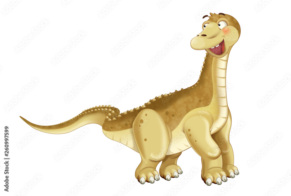 Fototapeta premium cartoon dinosaur diplodocus apatosaurus illustration for children