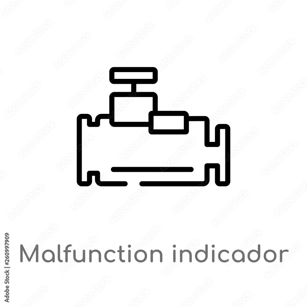 outline malfunction indicador vector icon. isolated black simple line element illustration from shapes concept. editable vector stroke malfunction indicador icon on white background outline malfunction indicador vector icon. isolated black simple line element illustration from shapes concept. editable vector stroke malfunction indicador icon on white background