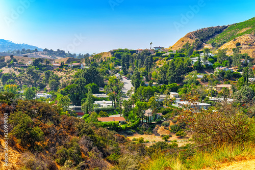 Urban views of the Beverly Hills area and residential buildings on the Hollywood hills. © BRIAN_KINNEY