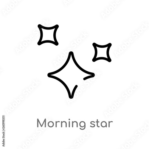 outline morning star vector icon. isolated black simple line element illustration from shapes concept. editable vector stroke morning star icon on white background