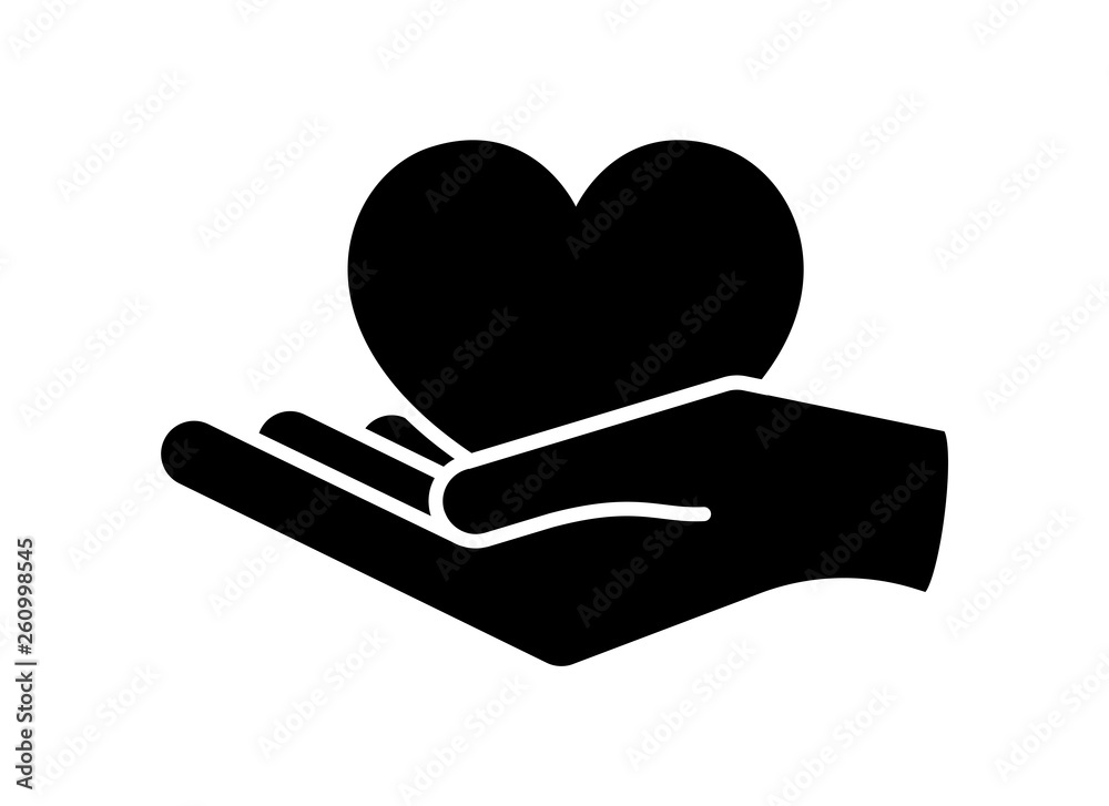 Heart in hand. Giving heart logo template for transplant ,organ, donation, charity, health, voluntary, nonprofit organization, isolated on white background, vector Heart in hand. Giving heart logo template for transplant ,organ, donation, charity, health, voluntary, nonprofit organization, isolated on white background, vector
