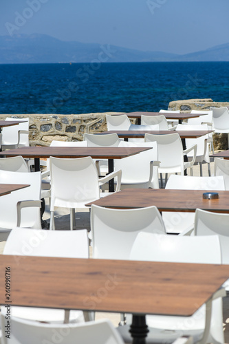 Fototapeta Naklejka Na Ścianę i Meble -  Cafe on the terrace near the sea