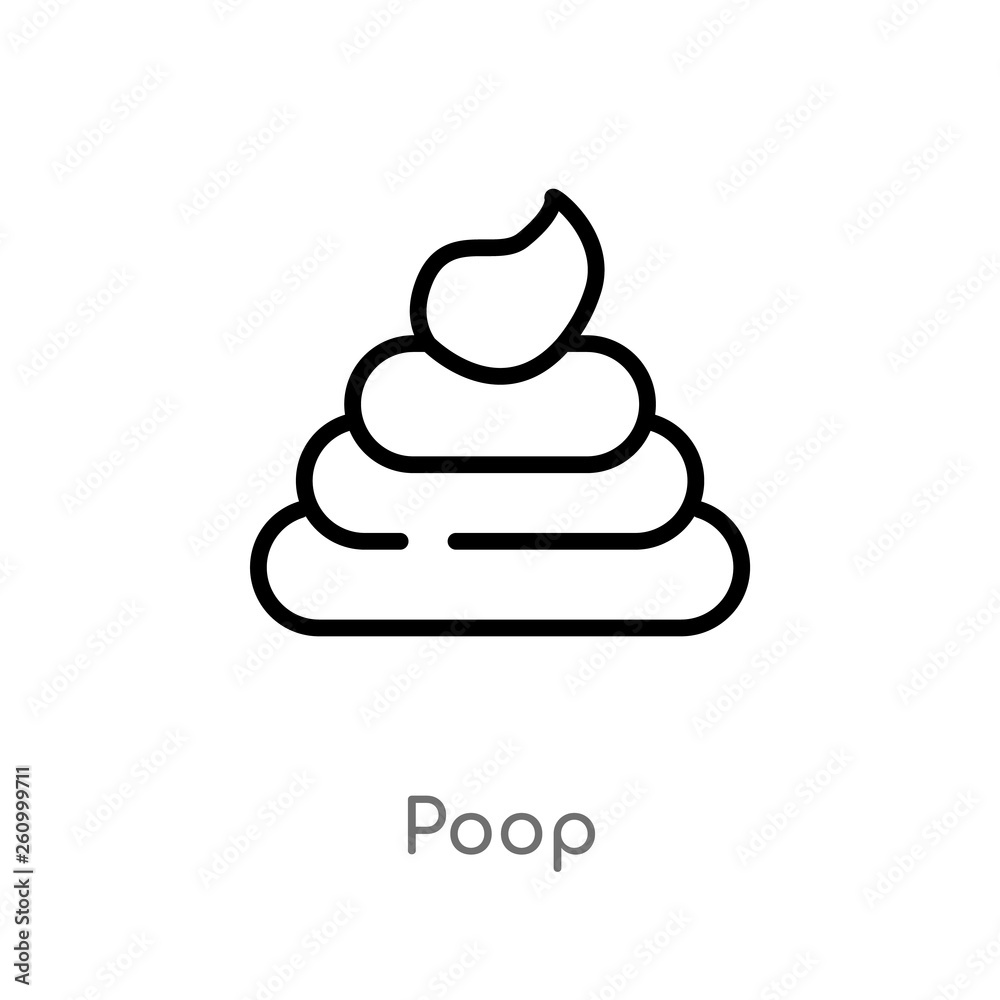 outline poop vector icon. isolated black simple line element illustration from signaling concept. editable vector stroke poop icon on white background outline poop vector icon. isolated black simple line element illustration from signaling concept. editable vector stroke poop icon on white background