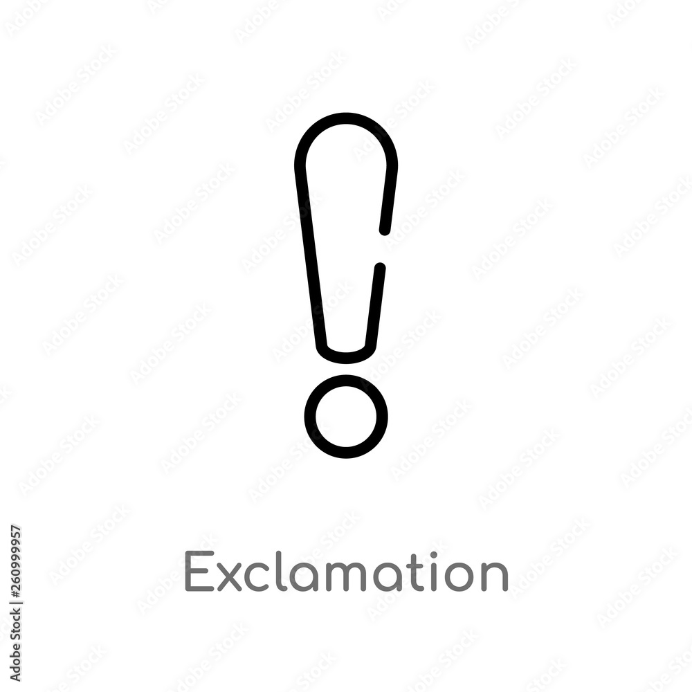 outline exclamation vector icon. isolated black simple line element illustration from signs concept. editable vector stroke exclamation icon on white background outline exclamation vector icon. isolated black simple line element illustration from signs concept. editable vector stroke exclamation icon on white background