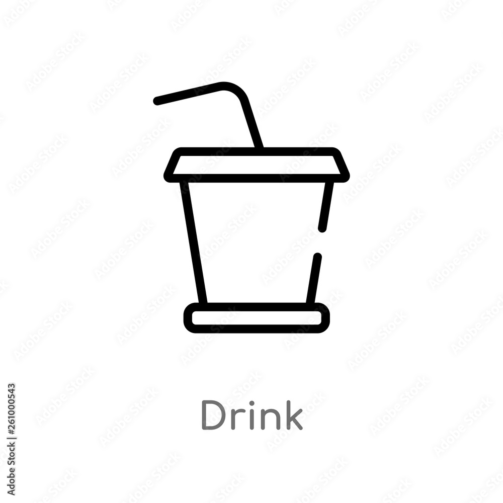 outline drink vector icon. isolated black simple line element illustration from signs concept. editable vector stroke drink icon on white background outline drink vector icon. isolated black simple line element illustration from signs concept. editable vector stroke drink icon on white background
