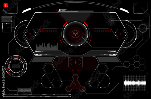 Sci-Fi Futuristic Glowing HUD Display. Vitrual Reality Technology Screen