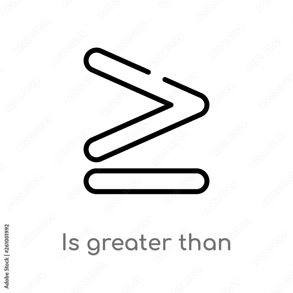 outline is greater than vector icon. isolated black simple line element illustration from signs concept. editable vector stroke is greater than icon on white background outline is greater than vector icon. isolated black simple line element illustration from signs concept. editable vector stroke is greater than icon on white background