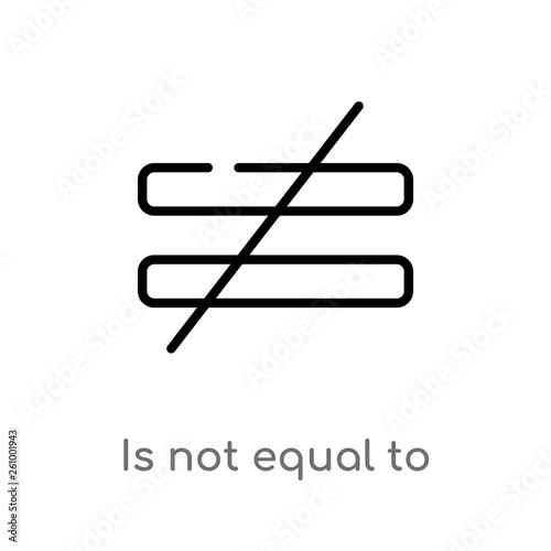 outline is not equal to vector icon. isolated black simple line element illustration from signs concept. editable vector stroke is not equal to icon on white background
