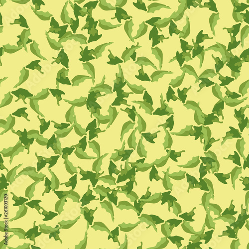 Spring camouflage of various shades of green and yellow colors