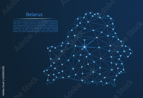 Canvas Print Belarus communication network map