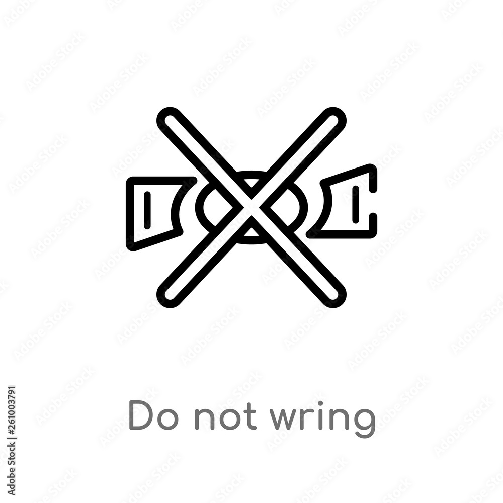 outline do not wring vector icon. isolated black simple line element illustration from signs concept. editable vector stroke do not wring icon on white background