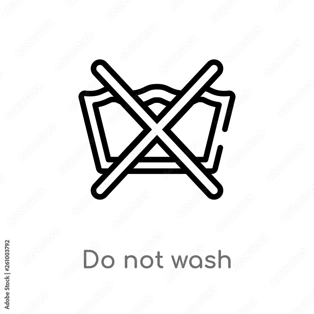 outline do not wash vector icon. isolated black simple line element illustration from signs concept. editable vector stroke do not wash icon on white background outline do not wash vector icon. isolated black simple line element illustration from signs concept. editable vector stroke do not wash icon on white background