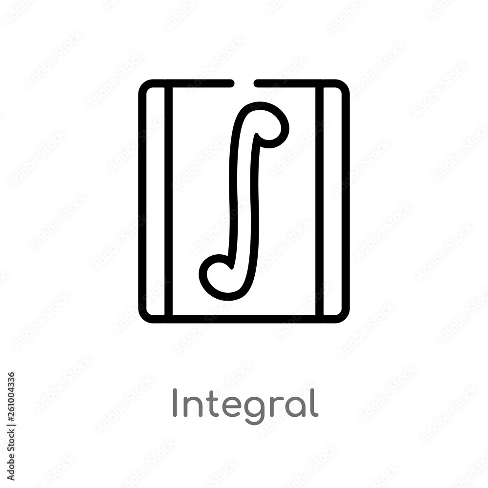 outline integral vector icon. isolated black simple line element illustration from signs concept. editable vector stroke integral icon on white background outline integral vector icon. isolated black simple line element illustration from signs concept. editable vector stroke integral icon on white background