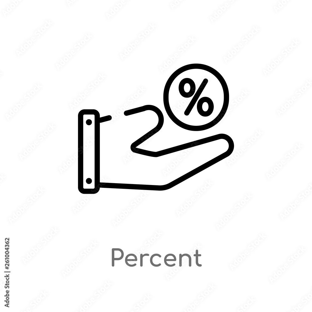outline percent vector icon. isolated black simple line element illustration from signs concept. editable vector stroke percent icon on white background outline percent vector icon. isolated black simple line element illustration from signs concept. editable vector stroke percent icon on white background
