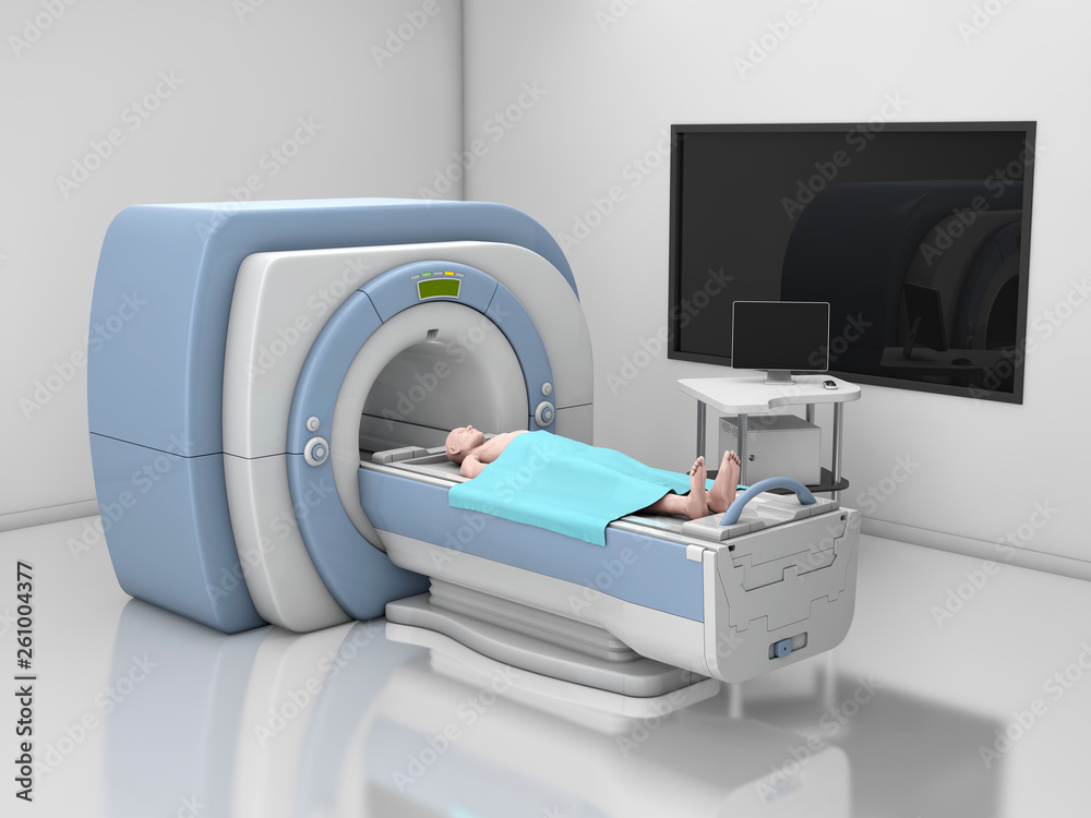 MRI Scanner. Magnetic Resonance Imaging of body. Medicine diagnostic  Concept 3d Illustration. Stock-Illustration | Adobe Stock