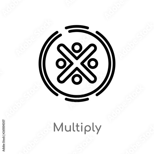 outline multiply vector icon. isolated black simple line element illustration from signs concept. editable vector stroke multiply icon on white background