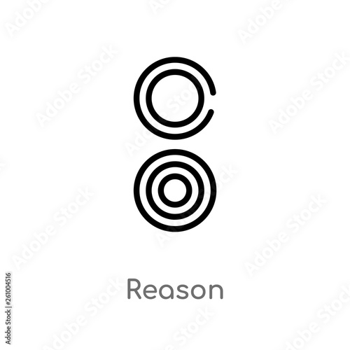 outline reason vector icon. isolated black simple line element illustration from signs concept. editable vector stroke reason icon on white background