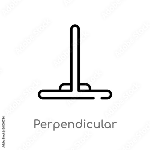 outline perpendicular vector icon. isolated black simple line element illustration from signs concept. editable vector stroke perpendicular icon on white background