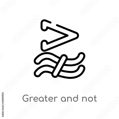 outline greater and not approximately equal to vector icon. isolated black simple line element illustration from signs concept. editable vector stroke greater and not approximately equal to icon on