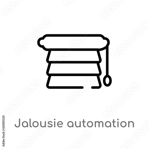 outline jalousie automation vector icon. isolated black simple line element illustration from smart home concept. editable vector stroke jalousie automation icon on white background