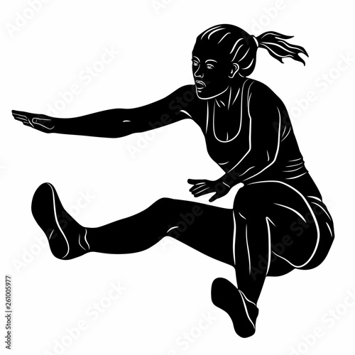 illustration of a long jumper , vector draw