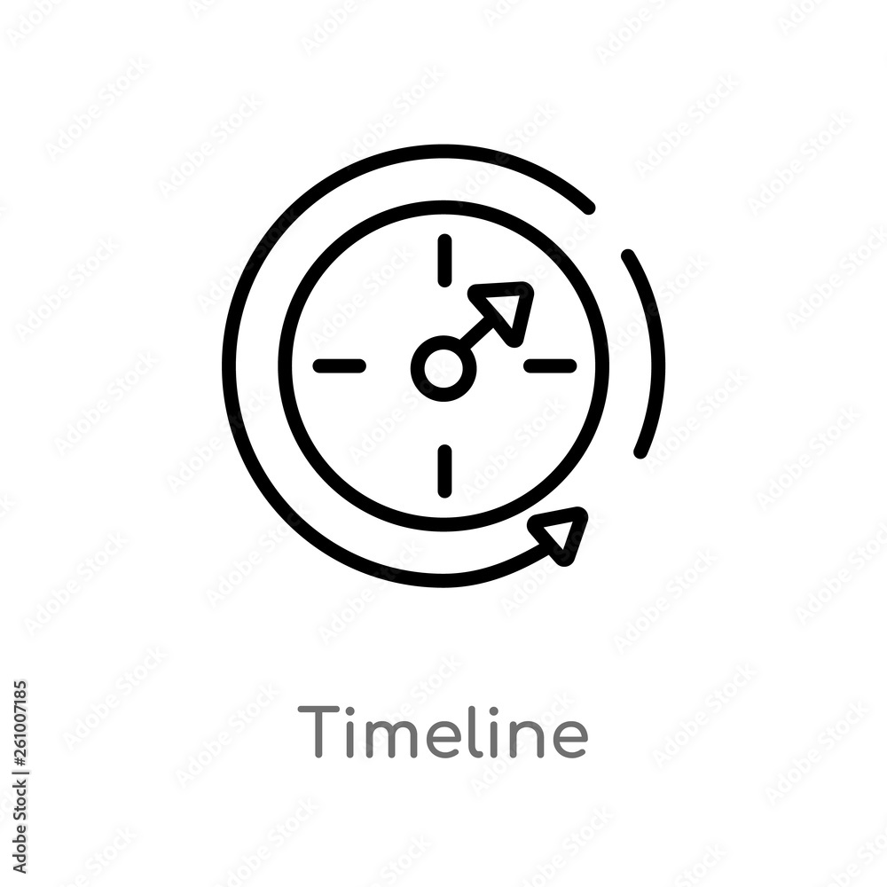 outline timeline vector icon. isolated black simple line element illustration from social media marketing concept. editable vector stroke timeline icon on white background outline timeline vector icon. isolated black simple line element illustration from social media marketing concept. editable vector stroke timeline icon on white background