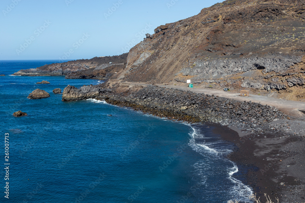 View of the  coast near Fuencaliente, La Palma, Canary Islands. Spain.