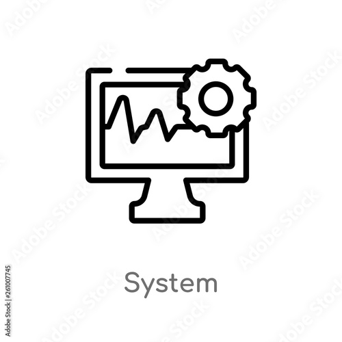outline system vector icon. isolated black simple line element illustration from social media concept. editable vector stroke system icon on white background
