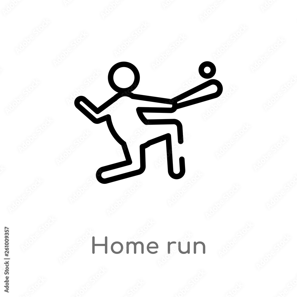 outline home run vector icon. isolated black simple line element illustration from sports concept. editable vector stroke home run icon on white background outline home run vector icon. isolated black simple line element illustration from sports concept. editable vector stroke home run icon on white background