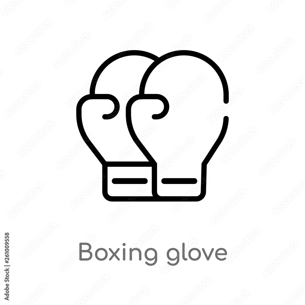 outline boxing glove vector icon. isolated black simple line element illustration from sports concept. editable vector stroke boxing glove icon on white background outline boxing glove vector icon. isolated black simple line element illustration from sports concept. editable vector stroke boxing glove icon on white background