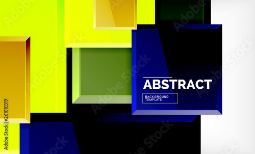 Geometric abstract background, modern square design