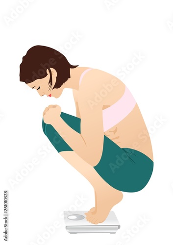 Women Checking Weight