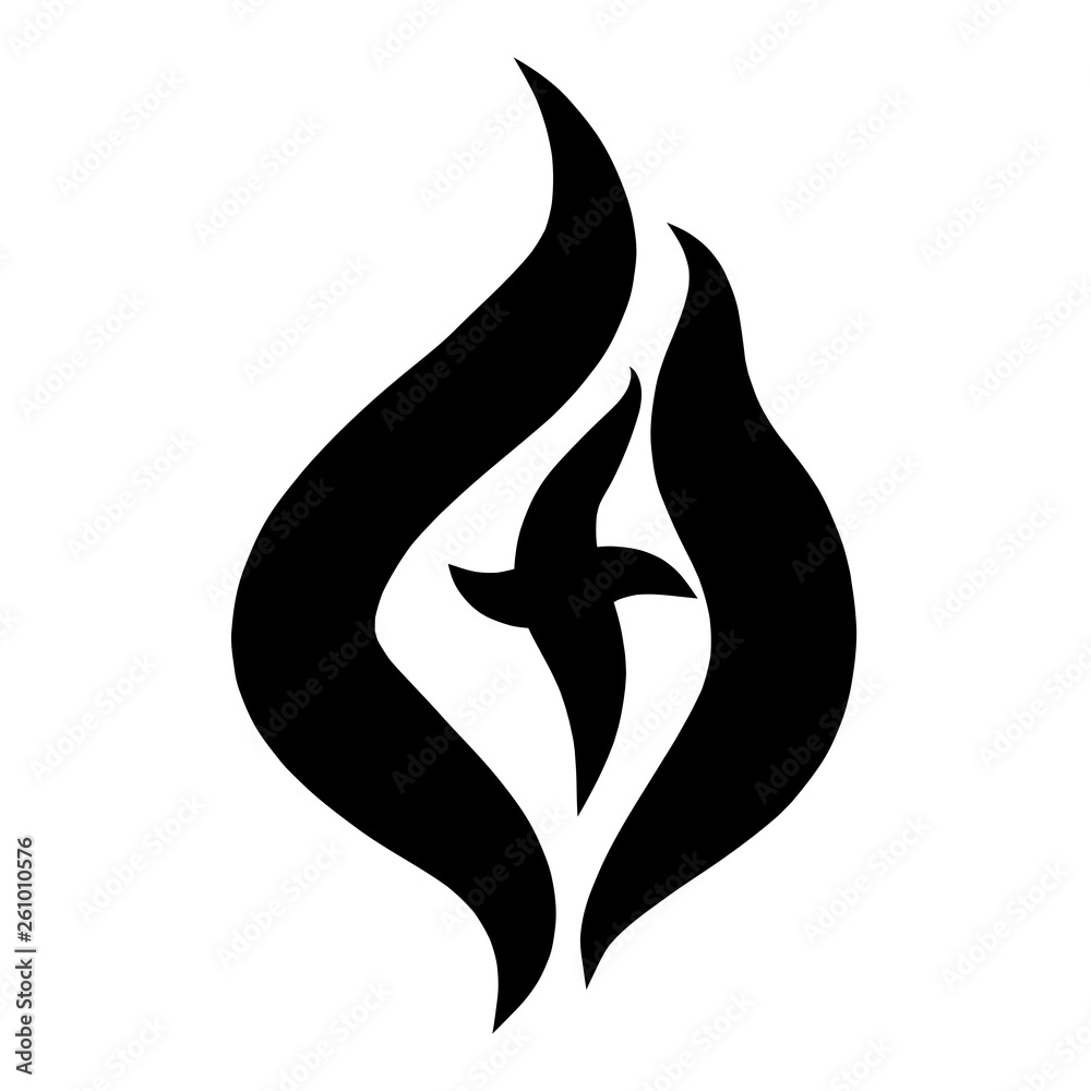 Obraz premium flame of fire with the cross, Christian symbolism
