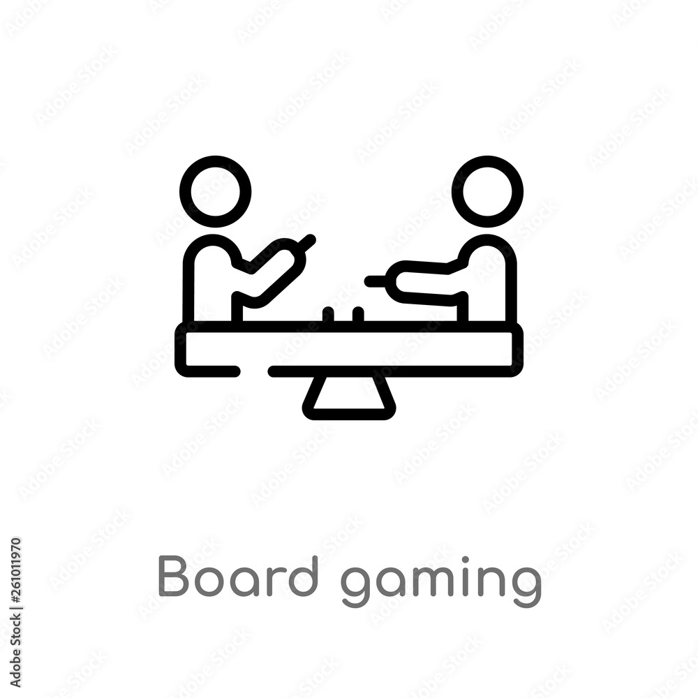 outline board gaming vector icon. isolated black simple line element illustration from sports concept. editable vector stroke board gaming icon on white background outline board gaming vector icon. isolated black simple line element illustration from sports concept. editable vector stroke board gaming icon on white background