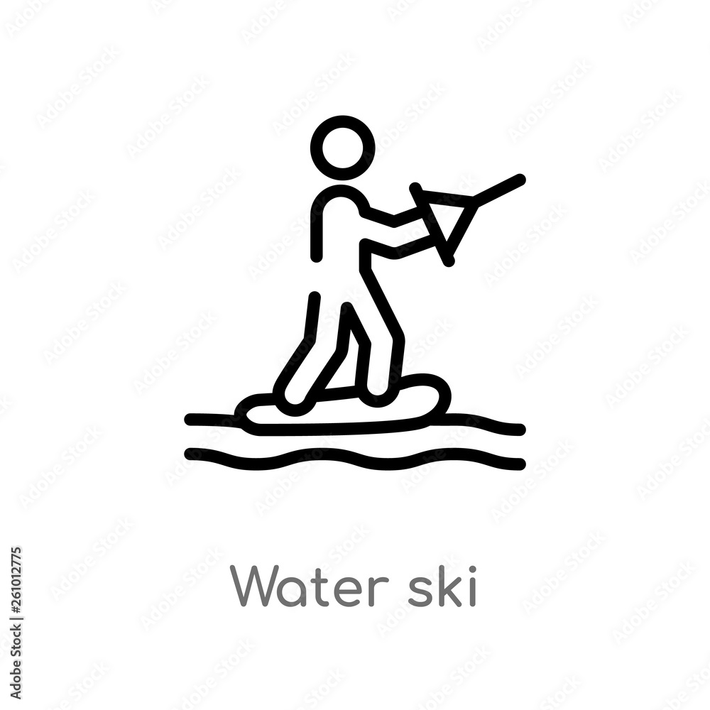outline water ski vector icon. isolated black simple line element illustration from sports concept. editable vector stroke water ski icon on white background outline water ski vector icon. isolated black simple line element illustration from sports concept. editable vector stroke water ski icon on white background