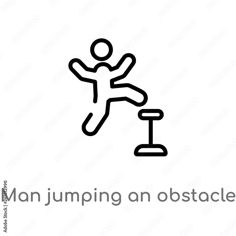 outline man jumping an obstacle vector icon. isolated black simple line element illustration from sports concept. editable vector stroke man jumping an obstacle icon on white background outline man jumping an obstacle vector icon. isolated black simple line element illustration from sports concept. editable vector stroke man jumping an obstacle icon on white background