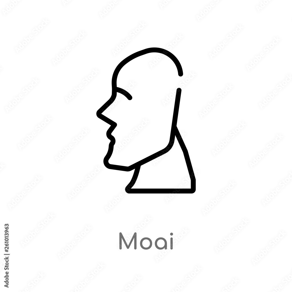 outline moai vector icon. isolated black simple line element illustration from stone age concept. editable vector stroke moai icon on white background