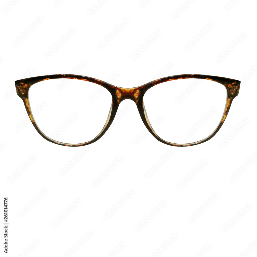 Fashion glasses style plastic-framed on white background. Spectacles. photo