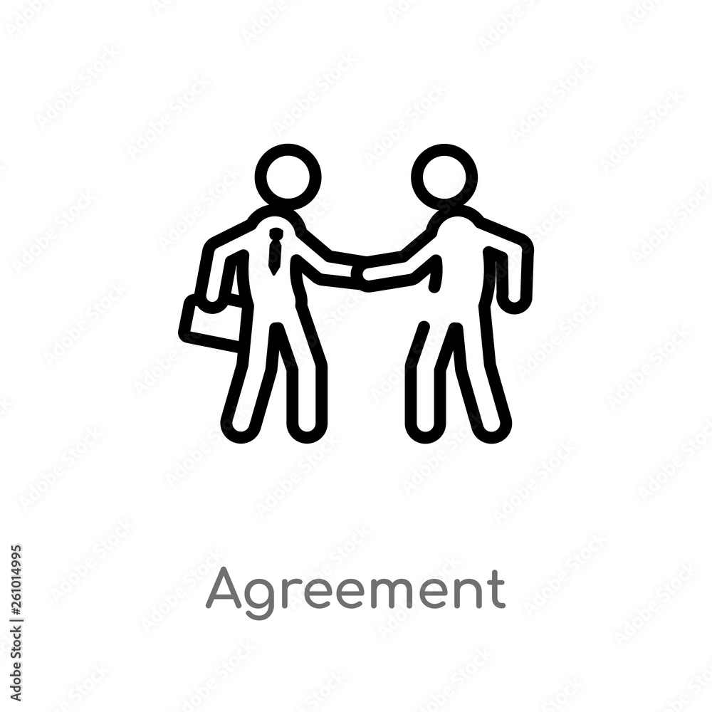 outline agreement vector icon. isolated black simple line element illustration from strategy concept. editable vector stroke agreement icon on white background outline agreement vector icon. isolated black simple line element illustration from strategy concept. editable vector stroke agreement icon on white background
