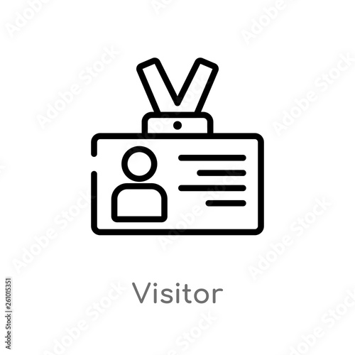 Photo outline visitor vector icon